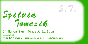 szilvia tomcsik business card